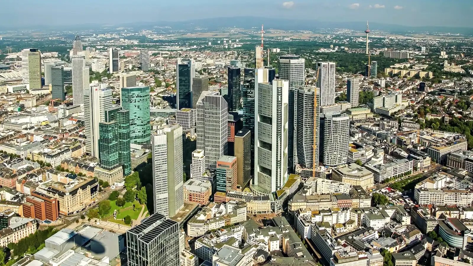 Frankfurt am Main skyline and central business district