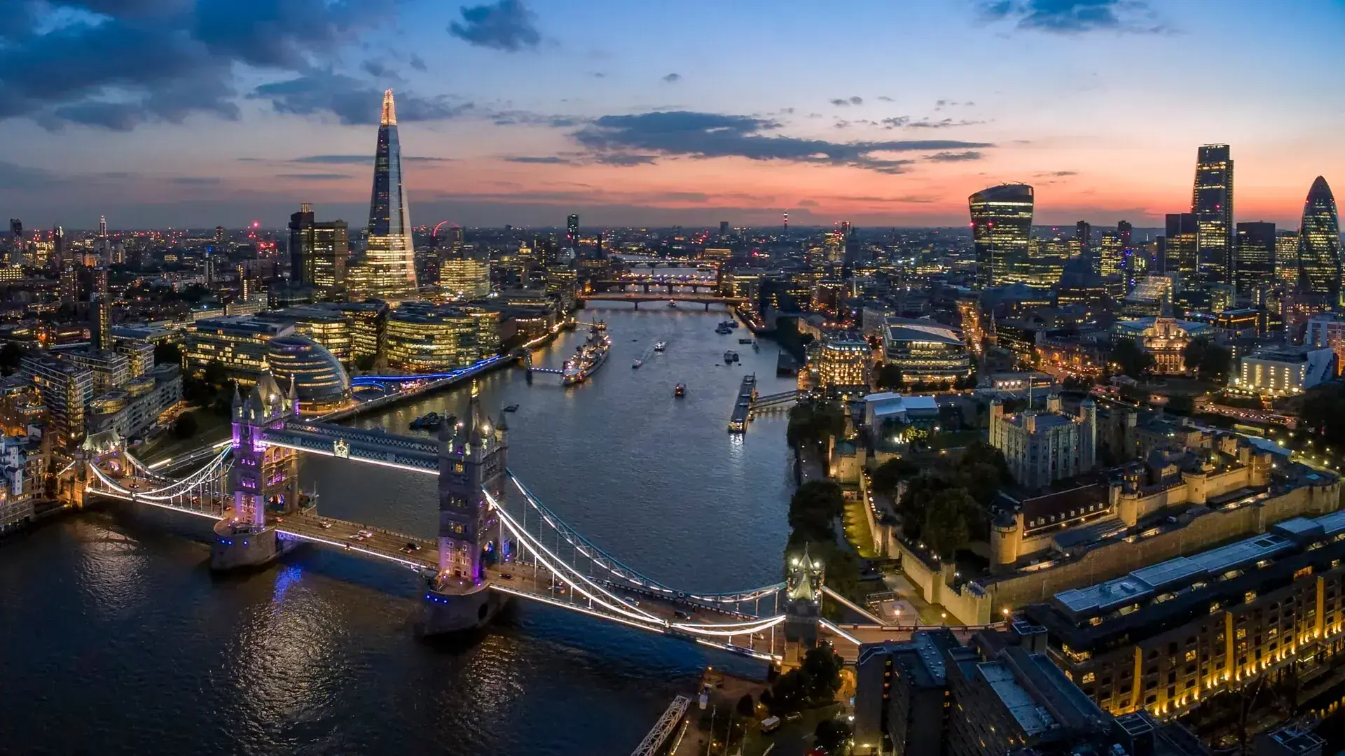 London skyline over the River Thames